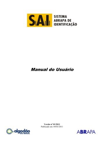 Manual de UtilizaÃ§Ã£o do SAI (2Âª versÃ£o publicada em ... - Abrapa