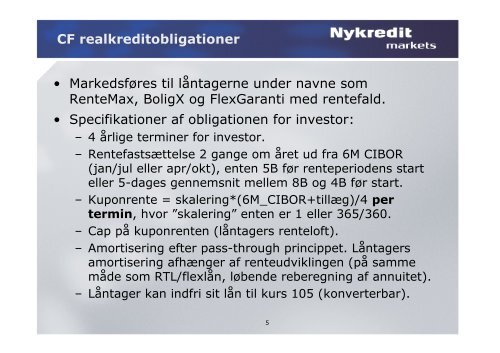 Realkreditmarkeder: - CF realkreditobligationer - PrisfastsÃƒÂ¦ttelse og ...