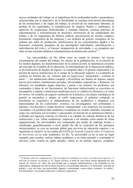 El discurso sobre las competencias y el nuevo espÃ­ritu ... - Filosofia.net