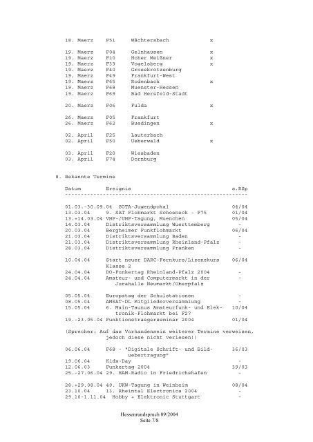 Nr. 09 vom 11.03.2004 - Rundspruch-Archiv des DARC-Distrikts Berlin