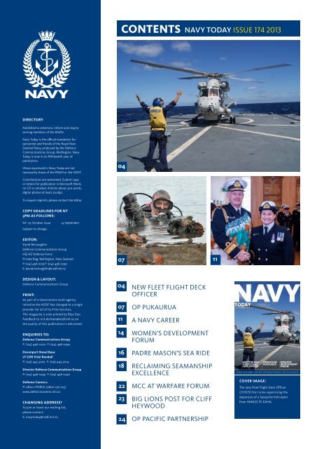Aug-Sep 2013, Issue 174 - Royal New Zealand Navy