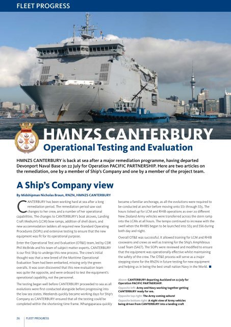 Aug-Sep 2013, Issue 174 - Royal New Zealand Navy