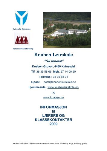 Knaben Leirskole Leirskole Leirskole
