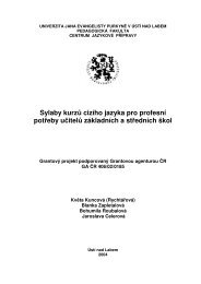 Sylaby kurzÅ¯ cizÃ­ho jazyka pro profesnÃ­ potÅeby uÄitelÅ¯ ... - Pf UJEP