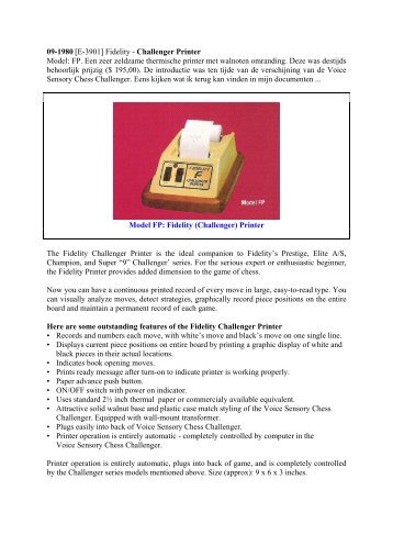 09-1980 [E-3901] Fidelity - Challenger Printer Model: FP. Een zeer ...