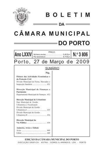 boletim 3806 - CÃ¢mara Municipal do Porto