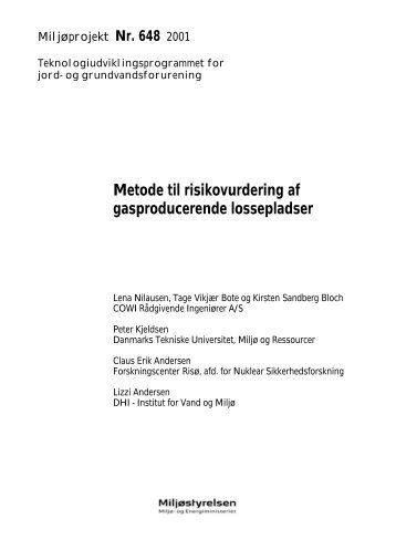 Metode til risikovurdering af gasproducerende ... - MiljÃ¸styrelsen