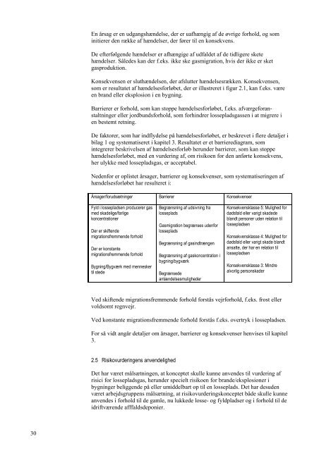 Metode til risikovurdering af gasproducerende ... - MiljÃ¸styrelsen