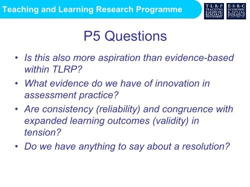 Mary James - Making sense of TLRP presentation (pdf)