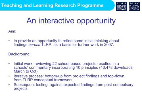 Mary James - Making sense of TLRP presentation (pdf)