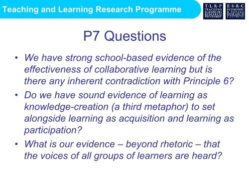 Mary James - Making sense of TLRP presentation (pdf)