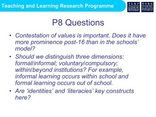 Mary James - Making sense of TLRP presentation (pdf)