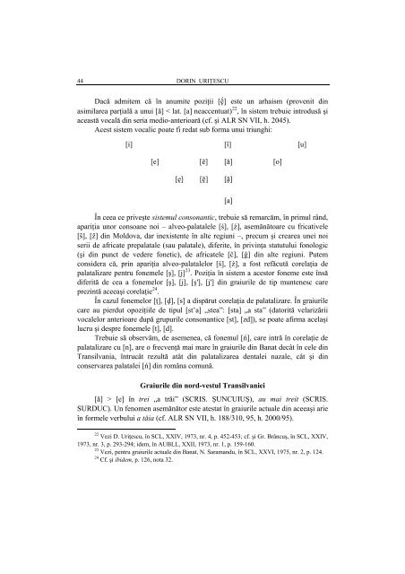 variantele dialectale ale limbii române în perioada 1780–1880 ...