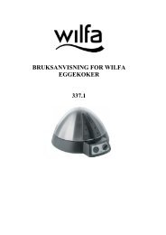 BRUKSANVISNING FOR WILFA EGGEKOKER 337.1 - Wilfa AS