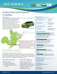 A Heavy Rare Earth Deposit in Quebec - Matamec Explorations, Inc.