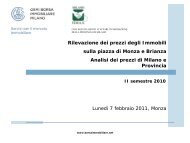 Rilevazione dei prezzi degli Immobili sulla piazza di Monza e Brianza