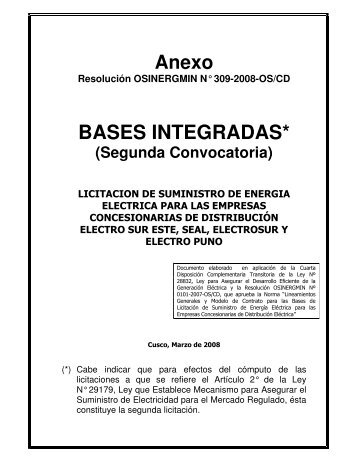 BASES INTEGRADAS* - Electro Sur Este