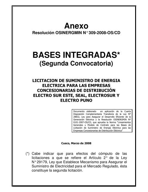 BASES INTEGRADAS* - Electro Sur Este