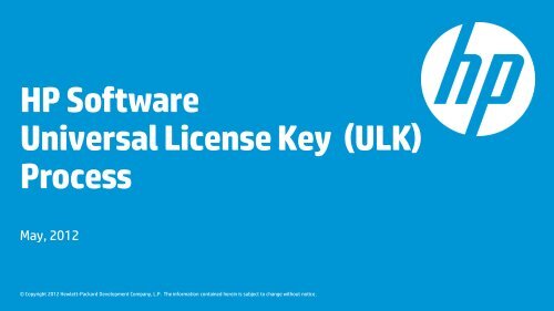 Universal license key - HP