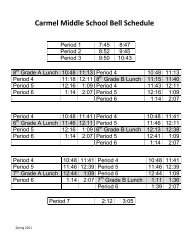 Carmel Middle School Bell Schedule - Carmel Clay Schools