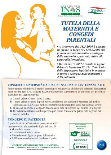 tutela della maternita' e congedi parentali - Cisl Lombardia