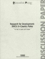 Research for Development IRRI's in Country Roles - IRRI books