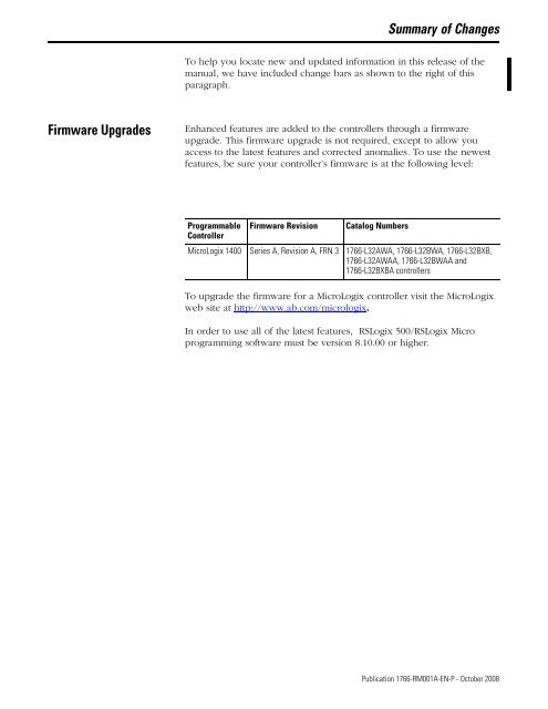 1766-RM001A-EN-P MicroLogix 1400 Programmable Controllers ...