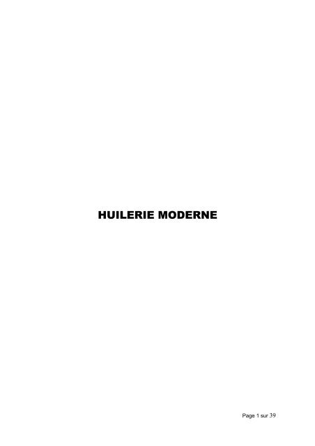 HUILERIE MODERNE - Tunisie industrie