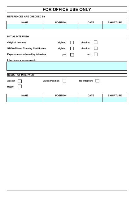 APPLICATION FORM