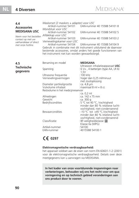 DE Ultraschall-InhalationsgerÃƒÂ¤t USC - Medisana