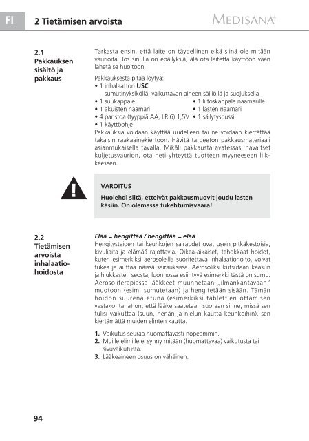 DE Ultraschall-InhalationsgerÃƒÂ¤t USC - Medisana