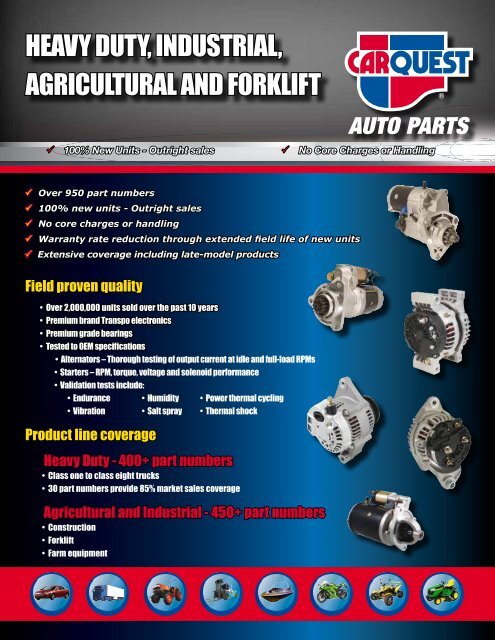 Heavy Duty, InDustrIal, agrIcultural anD ForklIFt - CARQUEST Auto ...