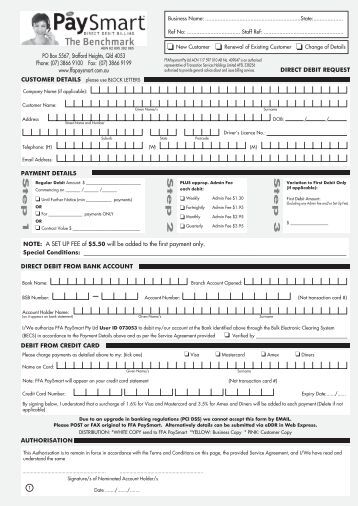 asb form direct debit Debit BDO Arrangement Auto Form