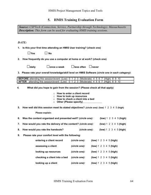 HMIS Project Management Topics and Tools - OneCPD