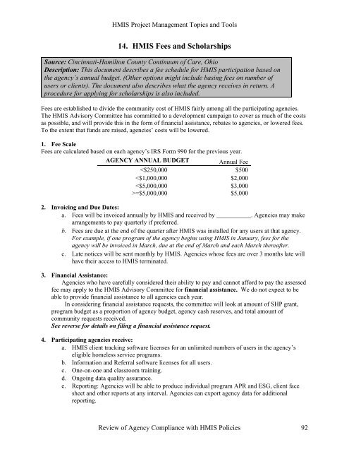 HMIS Project Management Topics and Tools - OneCPD