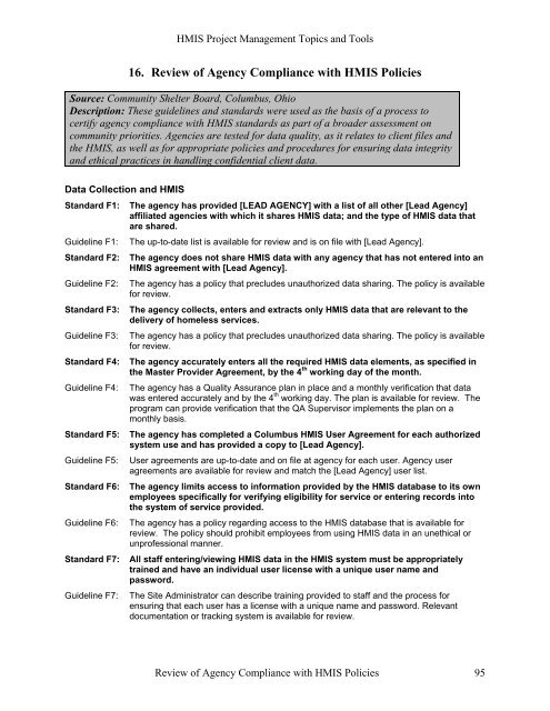 HMIS Project Management Topics and Tools - OneCPD