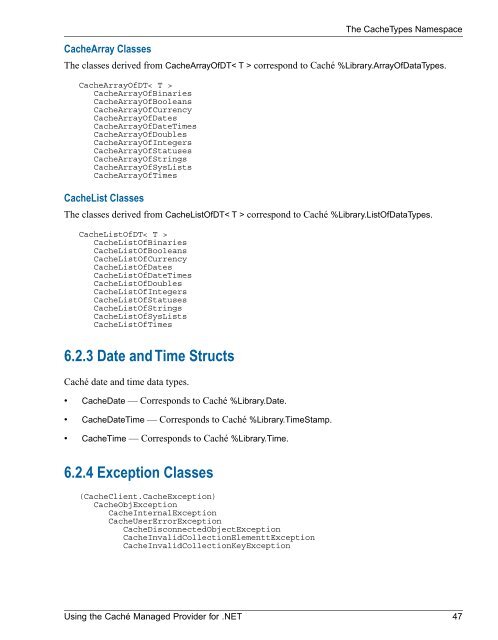 Using the Caché Managed Provider for .NET - InterSystems ...