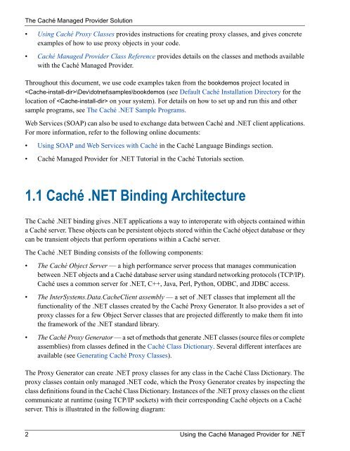 Using the Caché Managed Provider for .NET - InterSystems ...