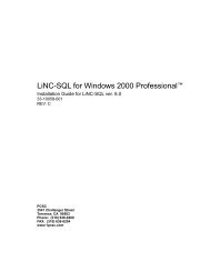 LiNC-SQL for Windows 2000 Professionalâ¢ - PCSC