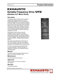 EXHAUSTO Variable Frequency Drive VFD - Enervex