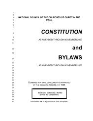 NCC Constitution and Bylaws - National Council of Churches