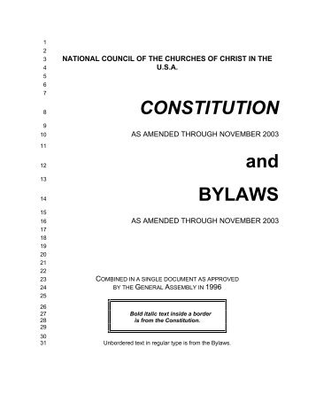NCC Constitution and Bylaws - National Council of Churches