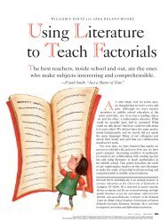 Using Literature to Teach Factorials