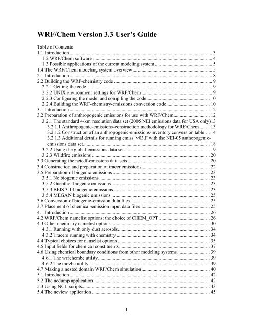 WRF/Chem Version 3.3 User'S Guide - RUC - NOAA