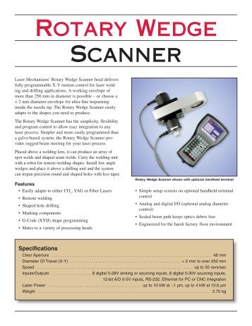 Rotary Wedge Scanner - Laser Mechanisms, Inc.