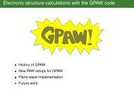 Short history of GPAW and latest news about PAW setups