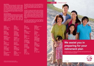 We assist you in preparing for your retirement plan - AIA
