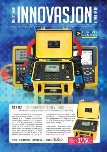 CA 6550 Ã¢Â€Â“ ISOLASJONSTESTER 10KV - 25T - Elma Instruments