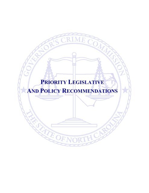 GCC 2011 Legislative and Policy Agenda - North Carolina ...
