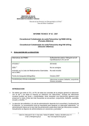 Informe TÃ©cnico N 42 Colistimetato Tetraciclina + CAF - Digemid ...